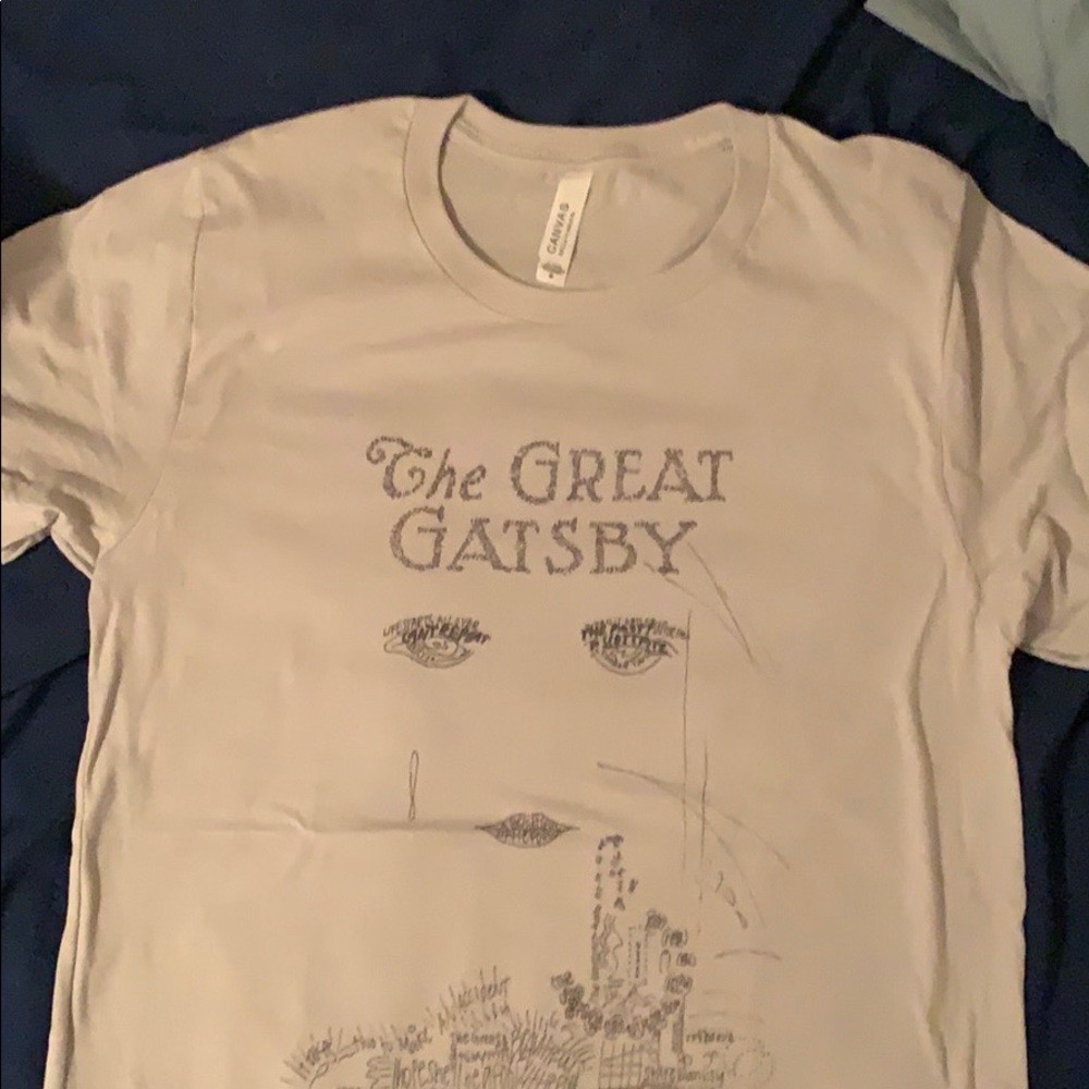Great gatsby t shirt with word design